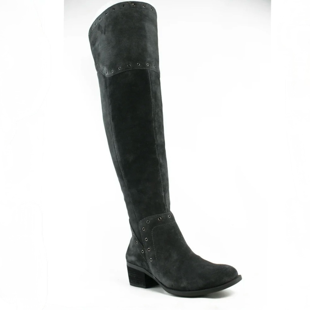 Vince Camuto Womens Bestan Granite Peak Over-the-Knee Wide-Calf Suede Boots, 8.5